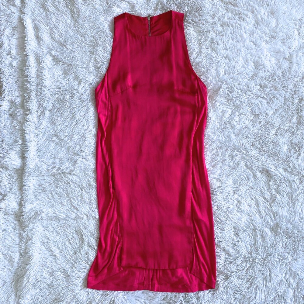 2010s Fuchsia Pink Halter Mini Dress - Small